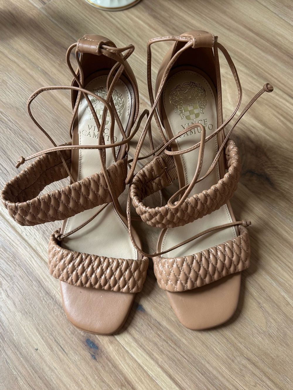 Vince Camuto Braided Lace-Up Sandals in Tan